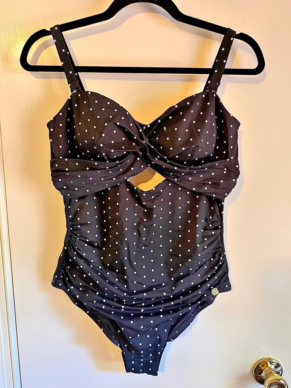 Popilush Twist & Shirred Sculpting One-Piece Swimsuit with Removable Straps NWT